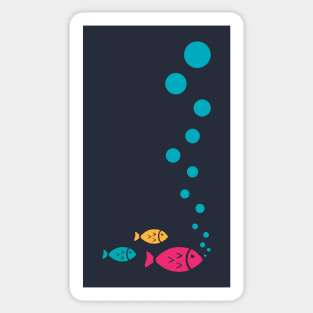 Fishes and Bubbles Sticker